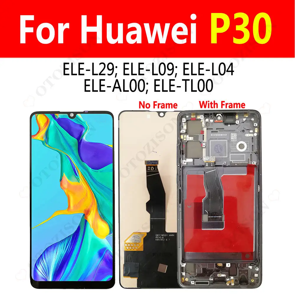 Дисплей Incell для Huawei P30, ЖК-дисплей с рамкой, ELE-L29 ELE-L09, сенсорный экран, дигитайзер в сборе, Замена ЖК-экрана P30