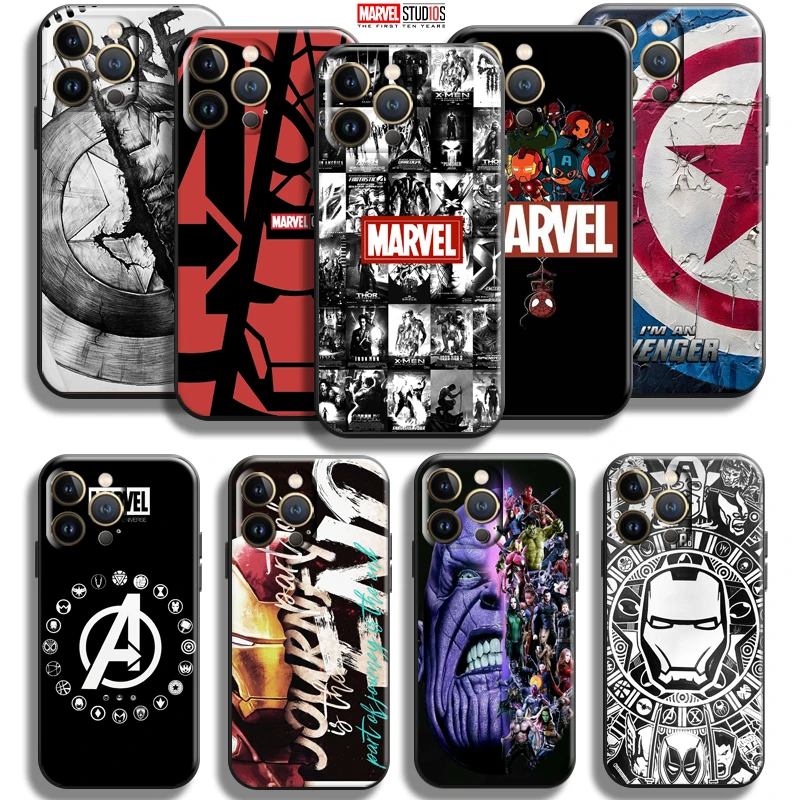 

Marvel Avengers Logo For Apple iPhone 13 12 11 Pro Max 13 12 Mini X XR XS Max 5 6 6S 7 8 Plus SE2020 Phone Case Carcasa Funda