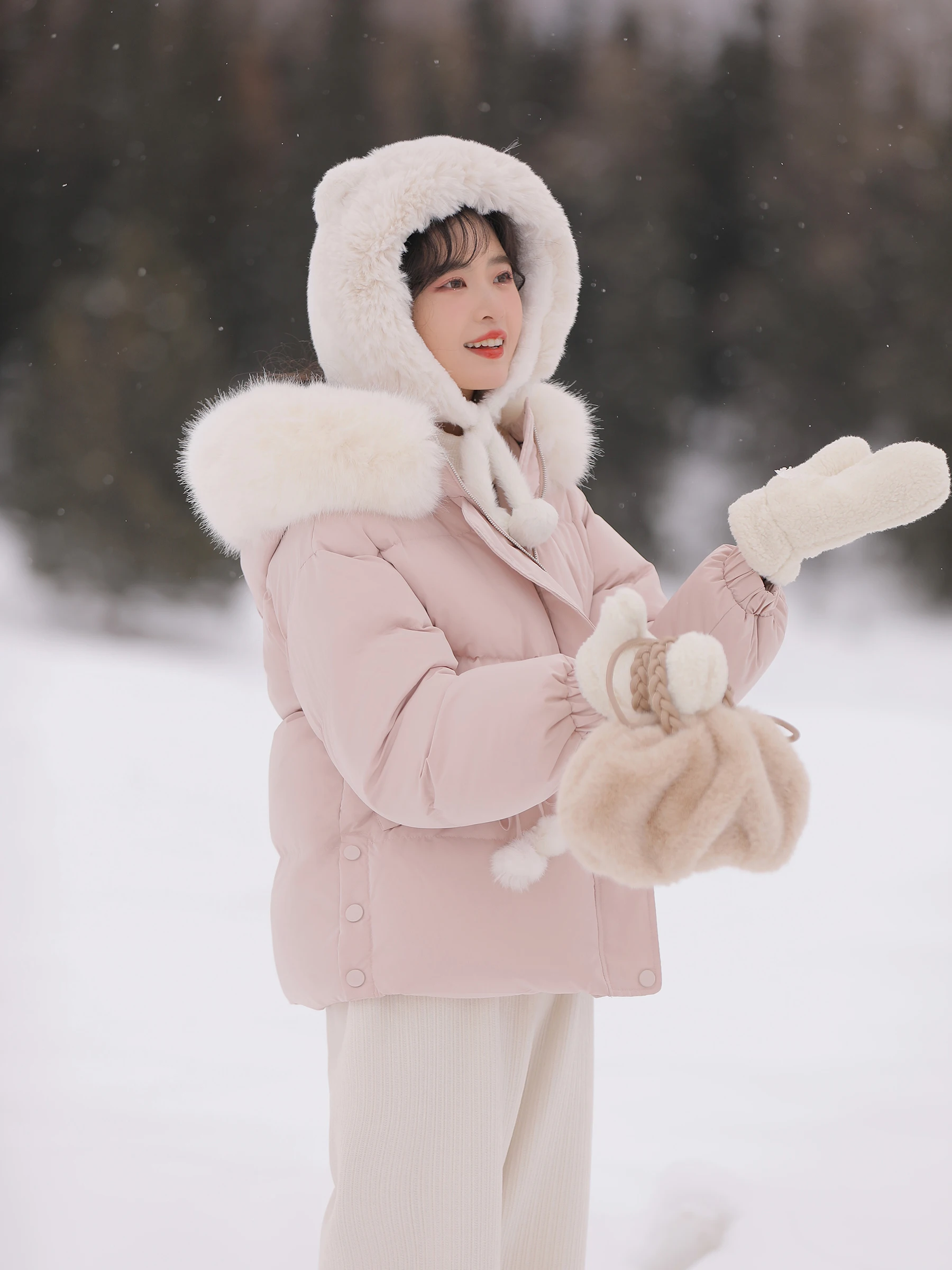 Winter Short Thickened Warm Cotton Padded Jacket Women's Korean Version Sweet Little Man's Bread Jacket Cotton Padded Jacket Ins