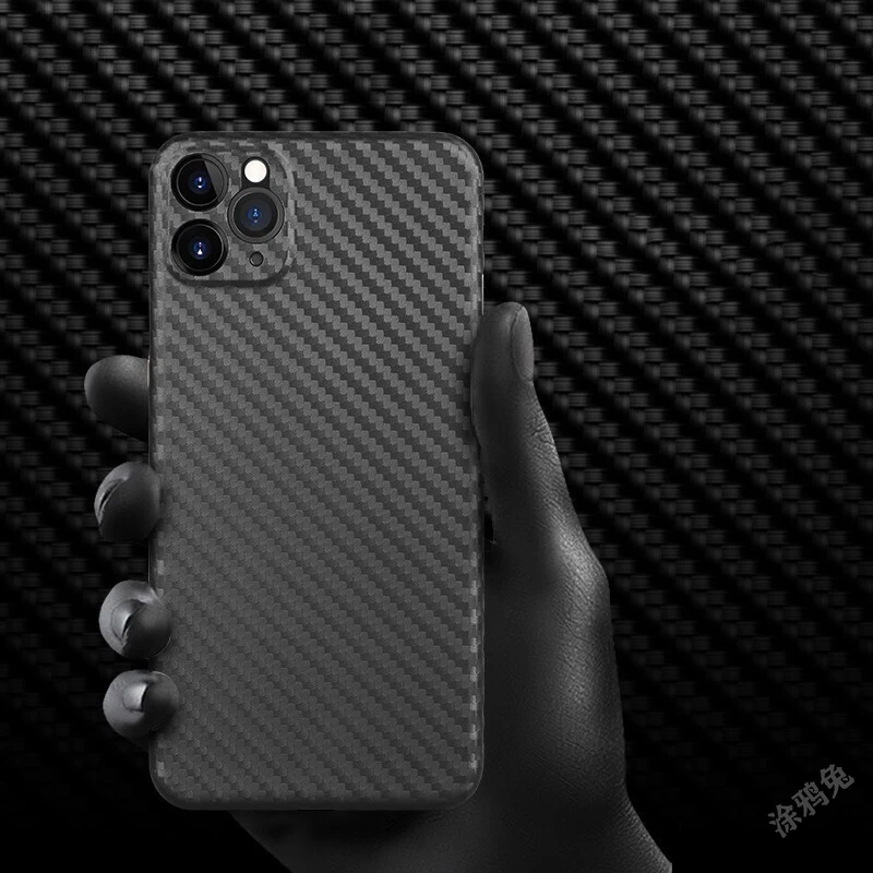 

For iPhone 13 12 Mini 11 Pro Thin Plastic Protective Cover Luxury Carbon Cases Ultrathin PP 0.34mm Case