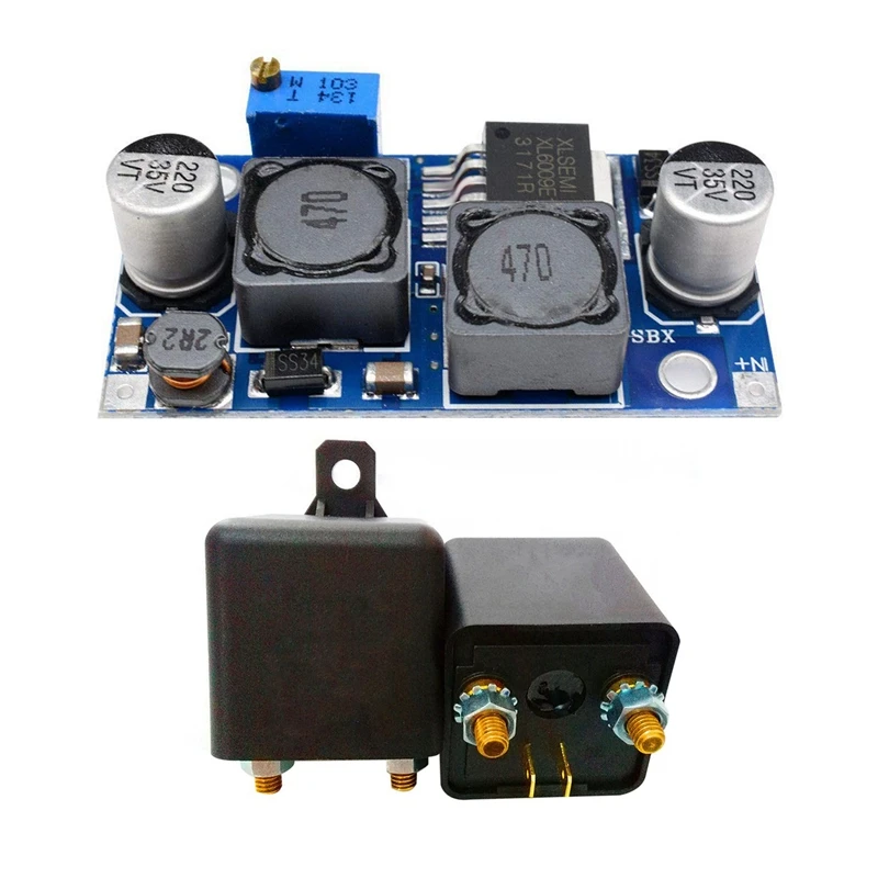 

New DC 12V 100A Heavy Duty Split Charge ON/OFF Relay Car Truck Boat With Adjustable Step Up Down Converter XL6009