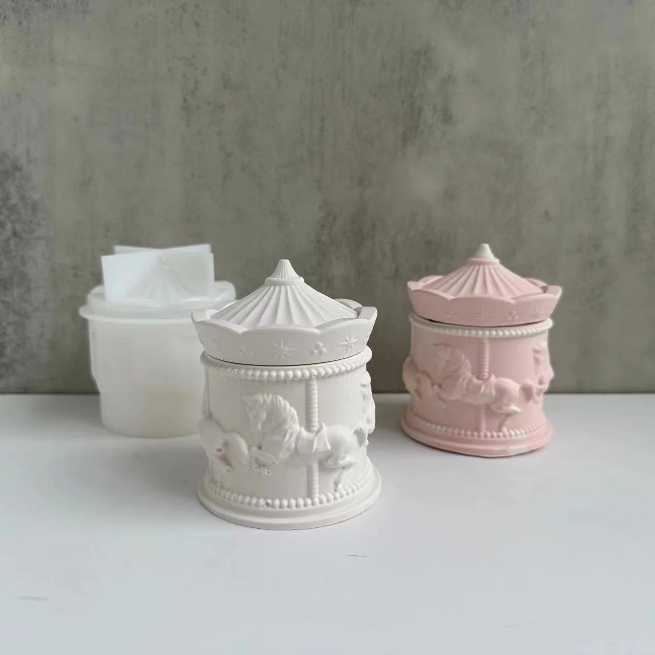 Силиконовые формы в виде карусели для украшений зернистой бетонной форма банка