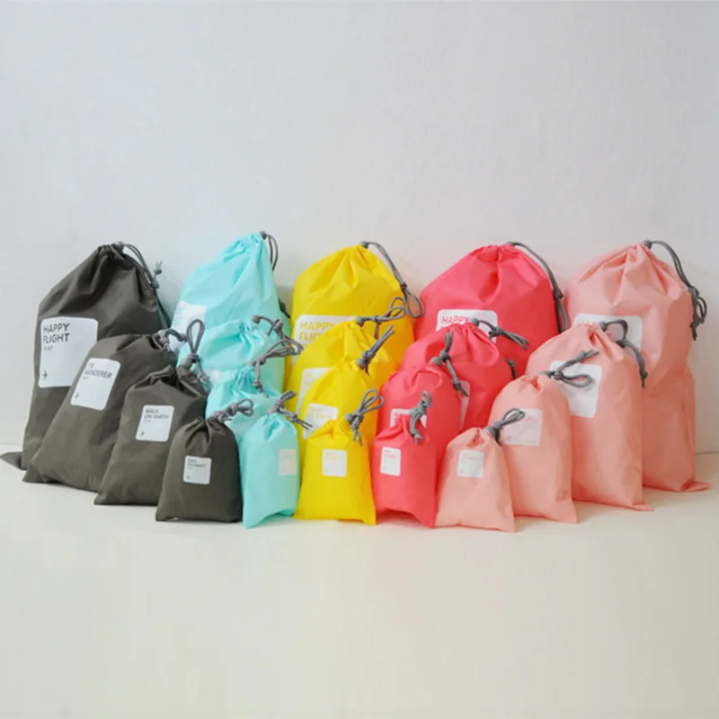 

4 Pcs Waterproof Travel Drawstring Storage Bags Set Shoe Pocket Underwear Cosmetic Organizer Toiletry Bag Travel Clothes Packing
