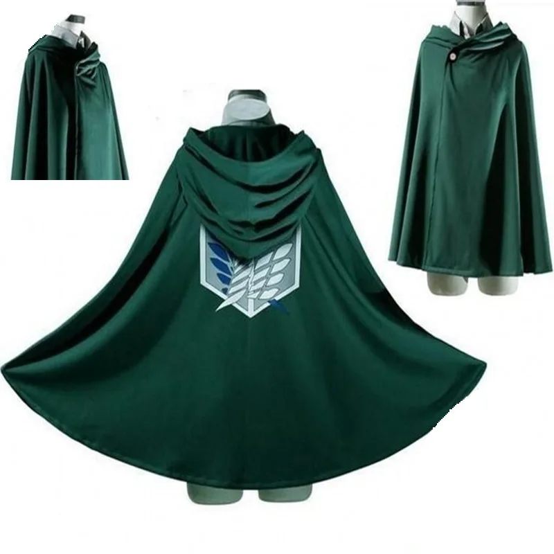 

Free shipping Halloween Attack on Titan Jacket Shingeki no Kyojin Legion Cosplay Coat Eren Levi Jacket Anime Costume Cloak
