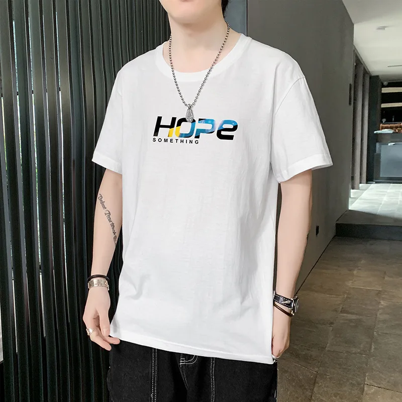

Футболка мужская оверсайз с коротким рукавом, модный брендовый свободный хлопковый топ с полурукавами, круглый вырез, нижняя одежда, Y2k, лето 2023