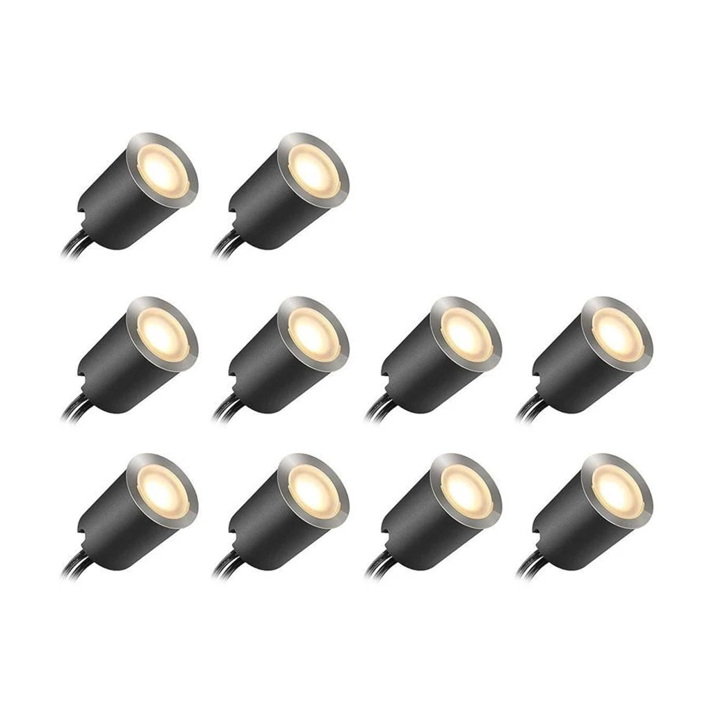 

10pcs Outdoor Stair Step Soffit Lighting Portable Decorative Detachable Garden Lamp for Yard Driveway Path Garden