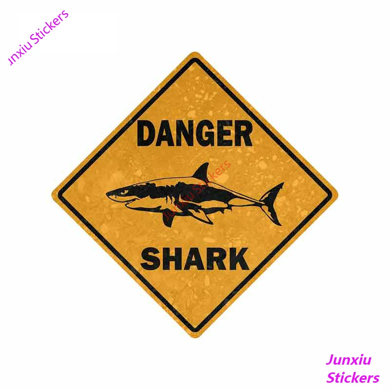 

Warning Car Sticker Car Bike Motorcycle Danger Sign Shark Area Surf Vinyl Ecals Waterproof Decor Car Accessories PVC13x13cm