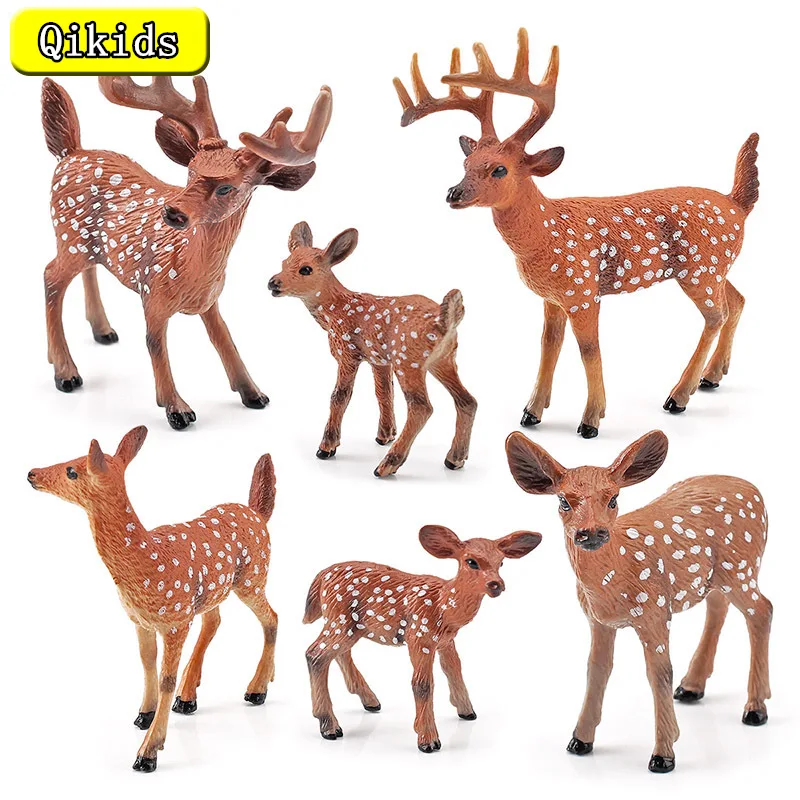 

Модель диких животных, Рождественский лось, белый хвост, олень Сика, олень, кукла, строительные фигурки, детские игрушки, домашний декор