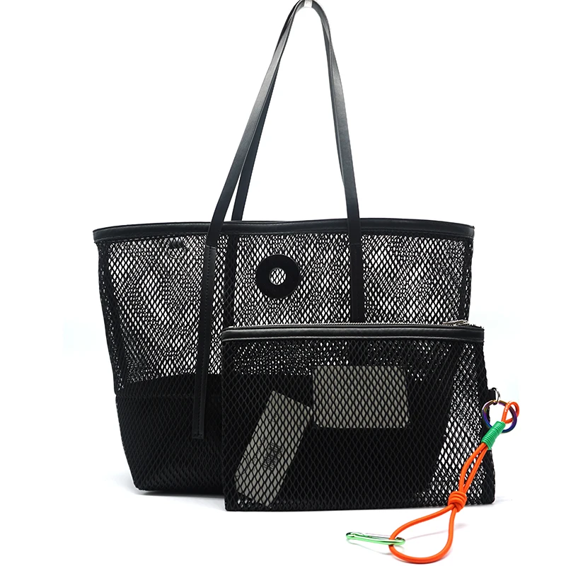 

2022 Shopping Bag Large Capacity Mesh Beach Bag Fashion Women's Shoulder Bag High Texture Nylon Shoulder Bag Designer Handbag