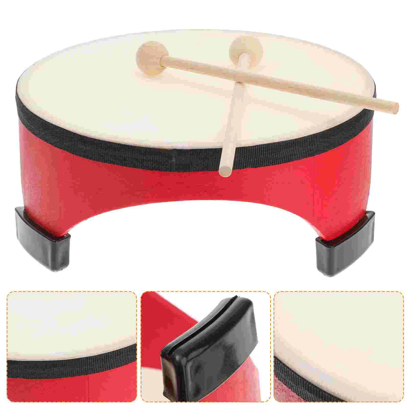 

Sheepskin Bass Drum Children Floor Musical Instrument Percussion Wooden Playset Toy Educational Toddler Kid Toys