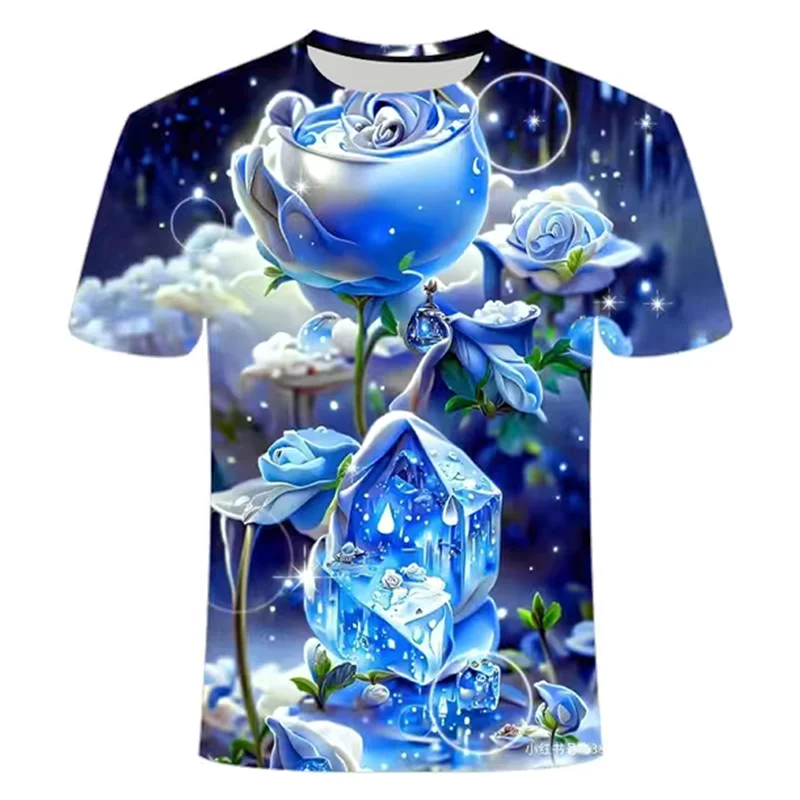 

2023 new men's and women's summer casual fashion 3D printed short sleeve simple crew neck T shirt fashion style