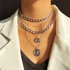 Женское многослойное ожерелье FNIO, винтажное ожерелье-чокер золотого и серебряного цвета, массивное Ювелирное Украшение