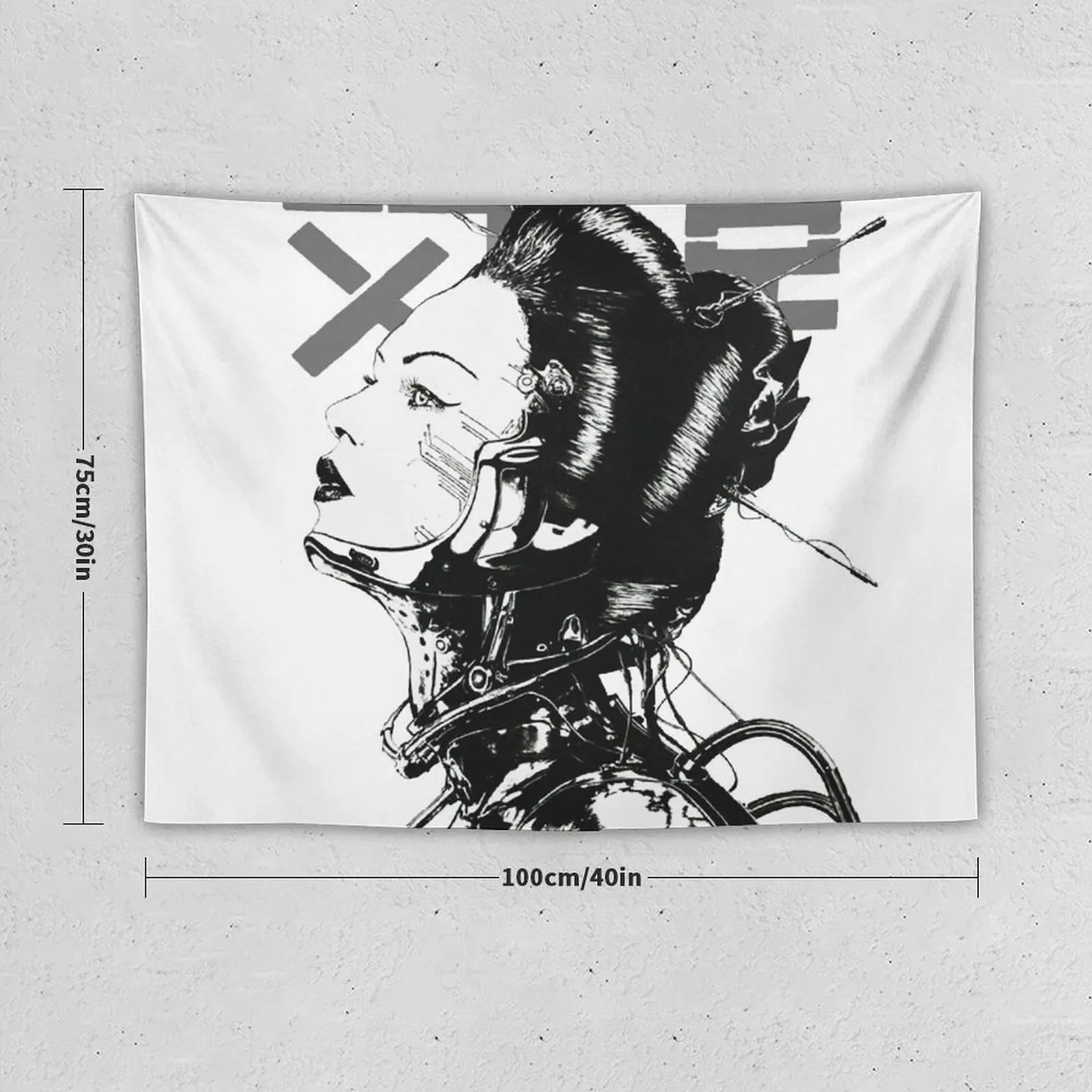 Киберпанк девушка гобелен