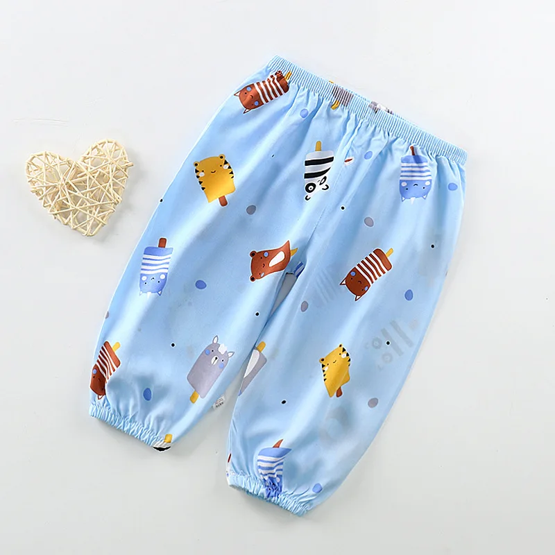 

Children's Anti-mosquito Pants Bloomers Cartoon Printed Baby Kids Pants Girls and Boys Summer Trousers Long Loose Aged 18-5T