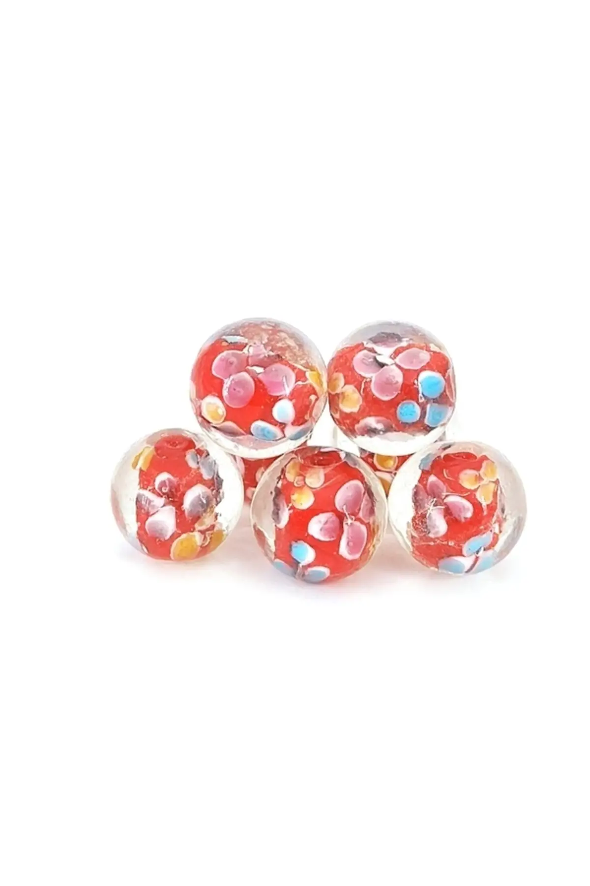 

Custom Made Murano Round Glass Beads Big Size 20 mm Red 3 Pcs Hobby Supplies & Entertainment Life