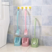 1pcs toilet brush with base without dead corners cleaning brush wall mounted bathroom accessories standing cleaning brushes