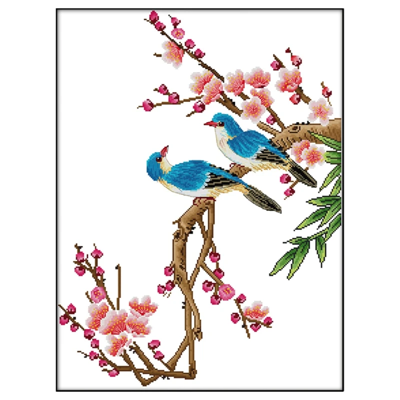 

DIY Needlework Pre-Printed Embroidery Starter Kits For Beginners 14CT 2 Strands Cross Stitch Stamped Kits - Poetic