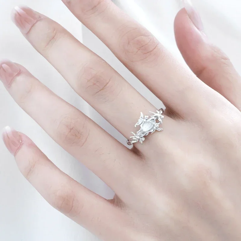 Роскошные инкрустированные опаловым камнем S925 кольца из стерлингового серебра