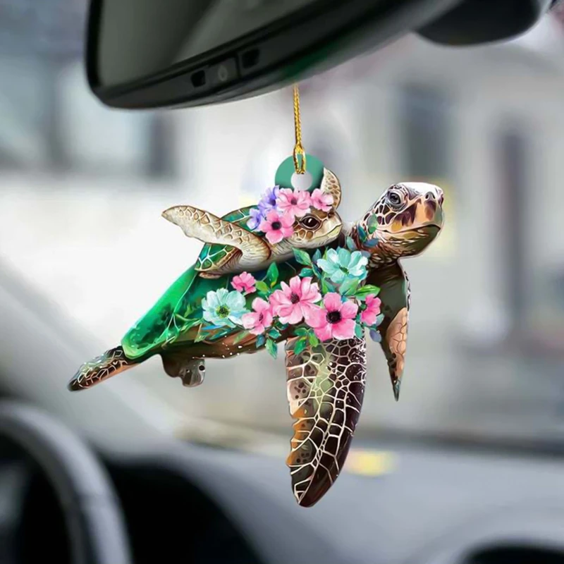 

Ornament Cute Car Backpack Turtle Hanging Ornament Home Decor Accessories Car Pendant Sea Turtle Pendant Turtle Mom With Baby