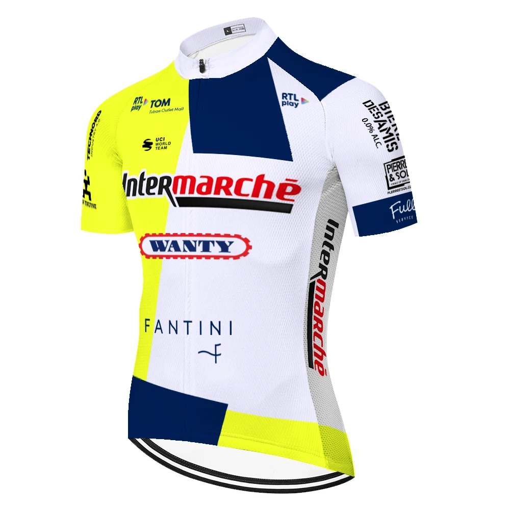 2024 wanty велосипедная майка флуоресцентная желтая с коротким рукавом camisa ciclismo masculina