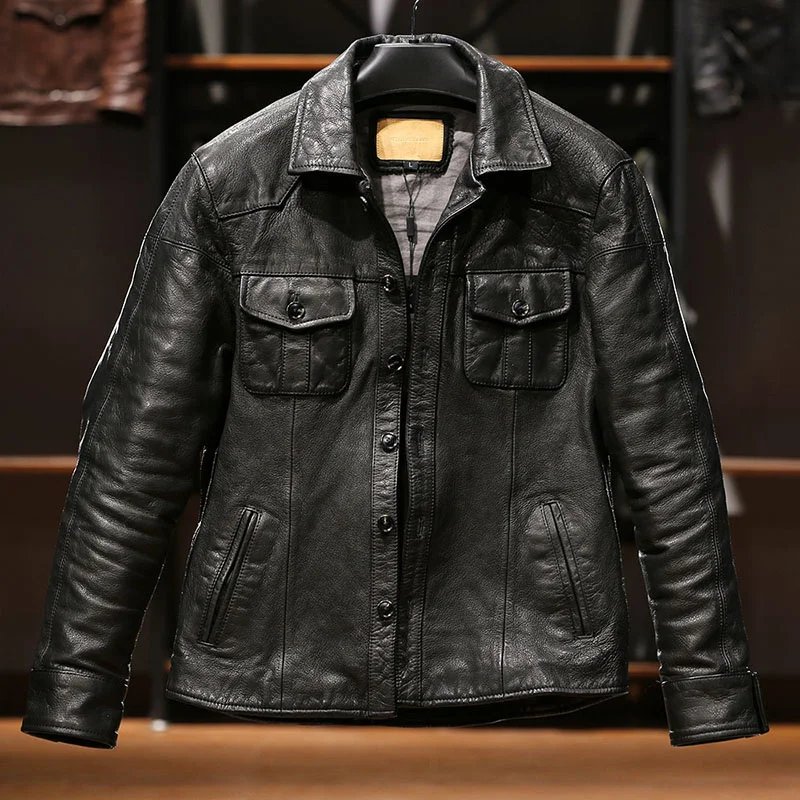 

2028 Read Description! Asian Size Super Top Quality Genuine Goat Leather Classic Durable Stylish Jacket