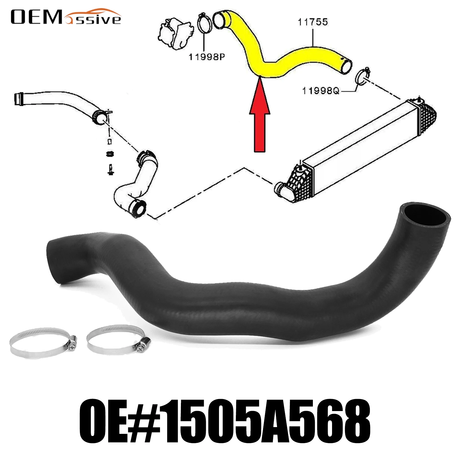Двигатель TURBO INTERCOOLER шланг для MITSUBISHI OUTLANDER GG_W GF_W ZJ ZL ZK 2 DI-D GF6W 2.2DI D 150HP 1505A568 1505B318
