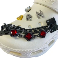 metal rhinestone croc shoe charms designer metal chain shoe accessories bracelet shiny bling pearl shoes decorations gift