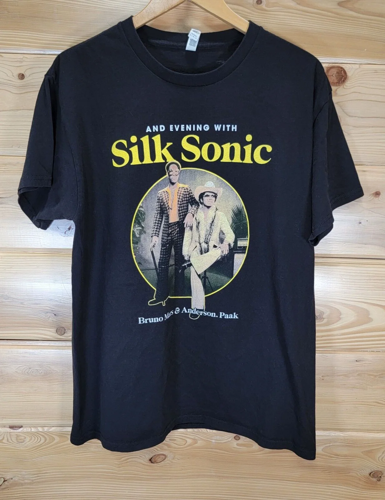 Мужская двухсторонняя футболка из шелка с принтом Бруно Марса Андерсона Пак