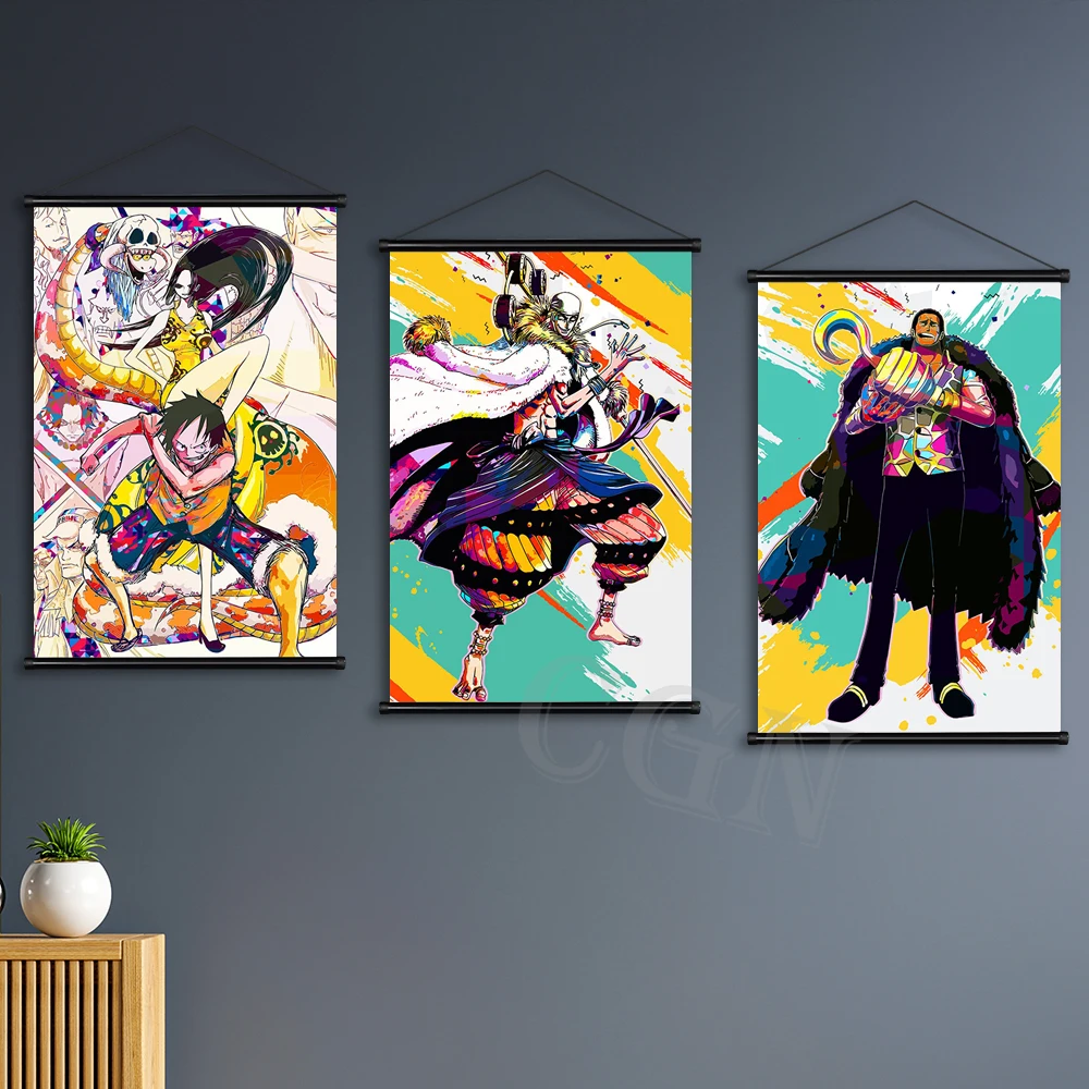 Слитная картина обезьяны D. Дракон манга Луффи плакат Холст Искусство роспись