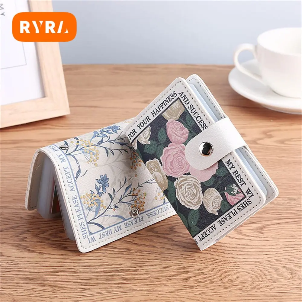 

Вместительный модный мультяшный портативный держатель для карт Прочный Красивый практичный износостойкий с цветами Универсальный простой