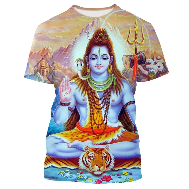 

Jumeast, мужские футболки с 3D-принтом Бога шувы, модные футболки Ganesha Kali с графическим принтом, повседневные винтажные Топы 90-х, футболки в эстет...