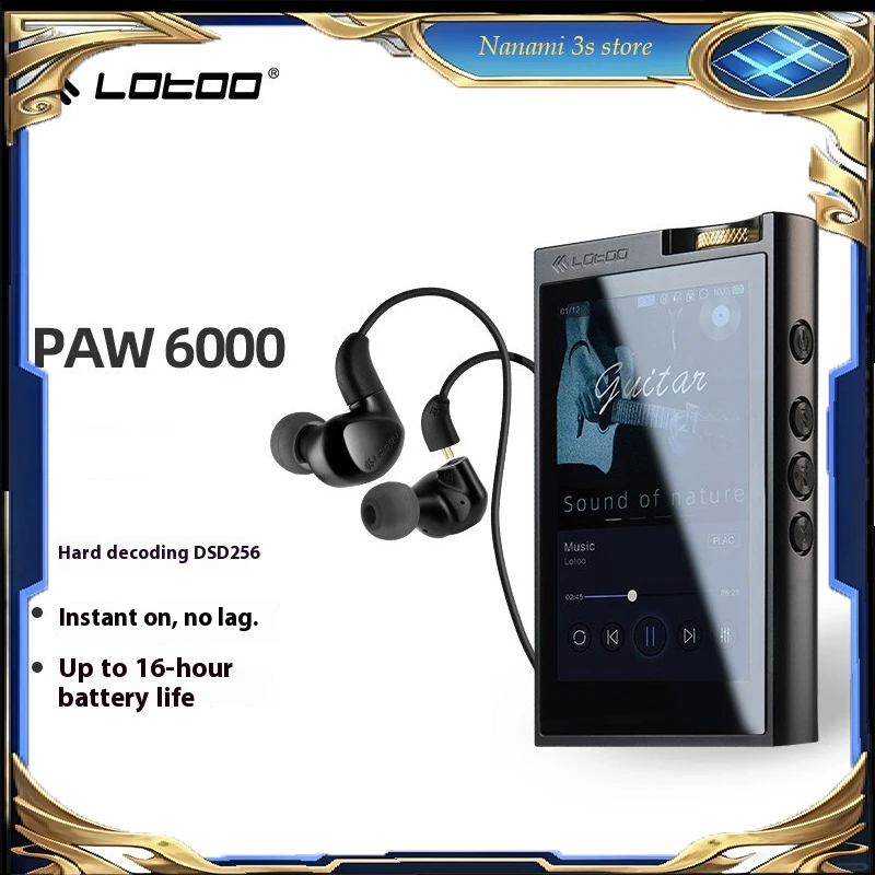 Фото LOTOO PAW 6000 плеер портативный MP3 Xiaomoju плеер Bluetooth музыка HiFi, декодер прослушивания музыки, сенсорный экран, воспроизведение 16 часов №2