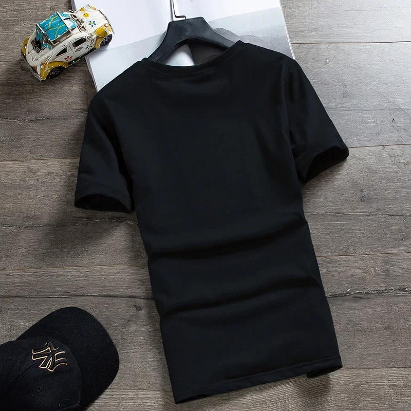 2024 новая летняя универсальная модная брендовая мужская футболка с круглым