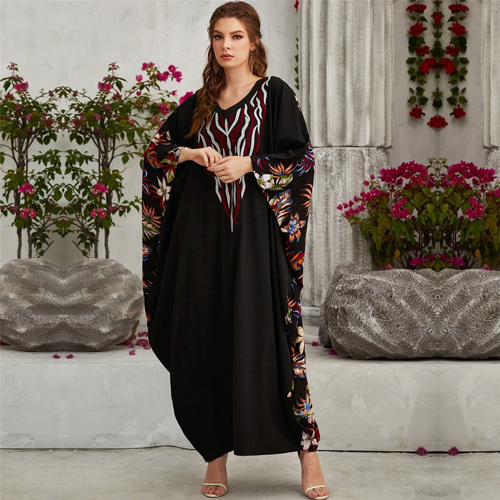 Женское свободное платье Eid Рамадан, женское платье с рукавом летучая мышь, Африканское Дашики, марокканский кафтан, арабское платье