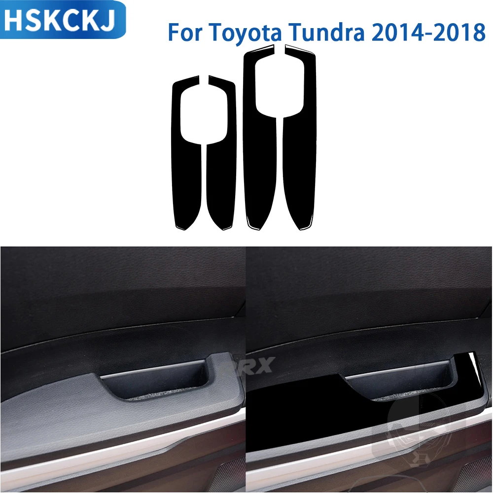 

For Toyota Tundra 2014 2015 2016 2017 2018 Accessories Car Interior Door Armrest Panel Sticker Gloss Black Plastic Decoration