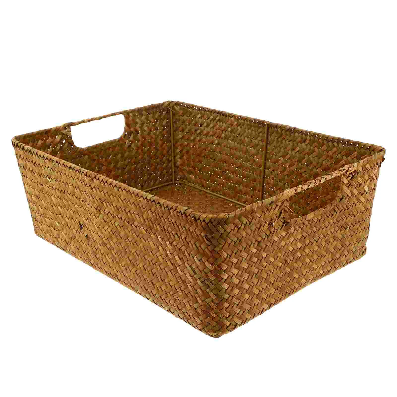 

Basket Storage Baskets Wicker Wovenseagrass Organizer Rattanfruit Bins Bin Hamper Rectangular Large Seaweed Laundry Organizing