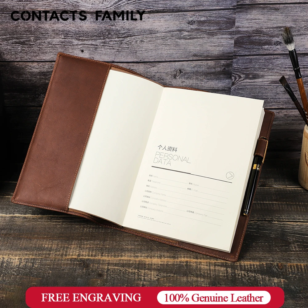

Retro Case Leather With Genuine Book Cover Office Notebook Business School Notepad Sleeve Holder Book Pen Protector Supplies