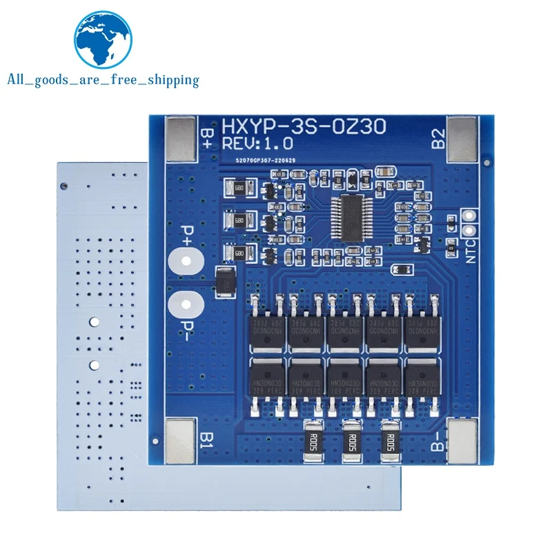 TZT 3S 12V 30A BMS 18650 Защитная плата литиевой батареи 11 1 V 12 6 анти-перезаряд с контролем
