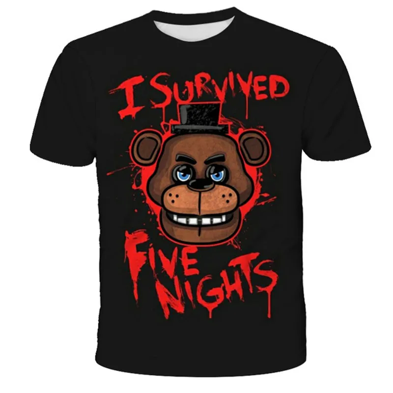 

4-14T Kid Baby Boy Girl Five Night At Freddy T Shirts Clothes Summer Short Sleeve Print TShirts Children Terriost Game FNAF Tees