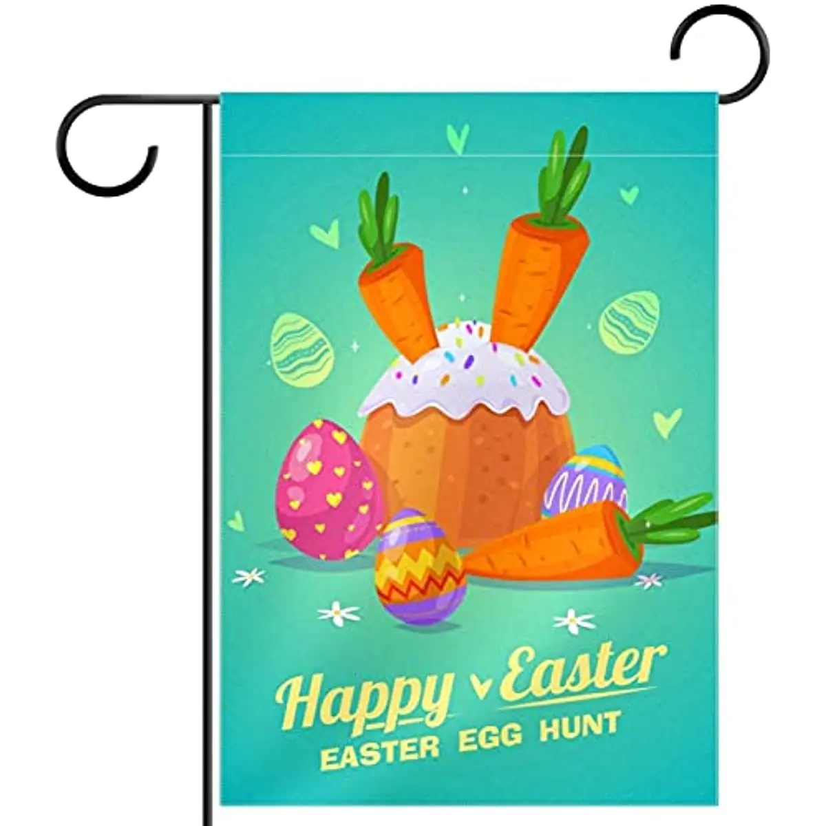 

Egg Hunt Garden Flags 12x18 Inch Double Sided Yard Flags Waterproof Garden Flags for Outside Easter Egg Flags Holiday Decoration