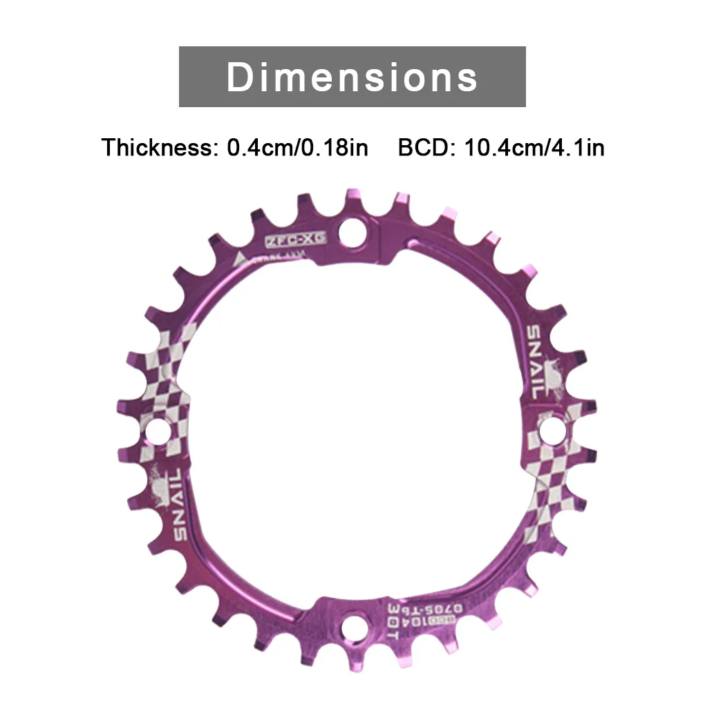 

Gear Plate Positive Negative Bike Single-Speed Disc Mountain Off-road Racing Round Chain Ring Purple