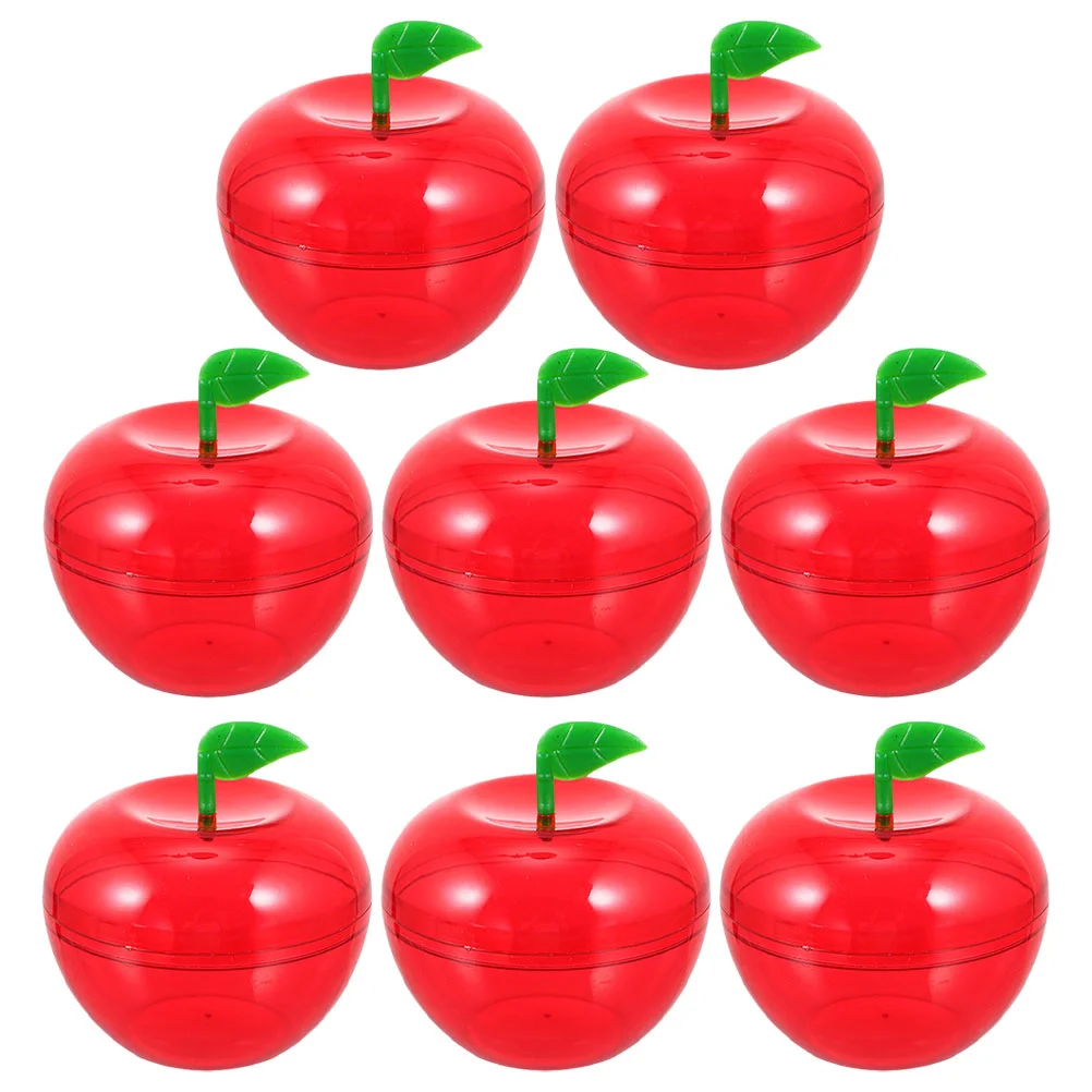

8pcs Red Favor Container Red Plastic Apples Jar Party Favors Plastic Containers Containers for Teachers