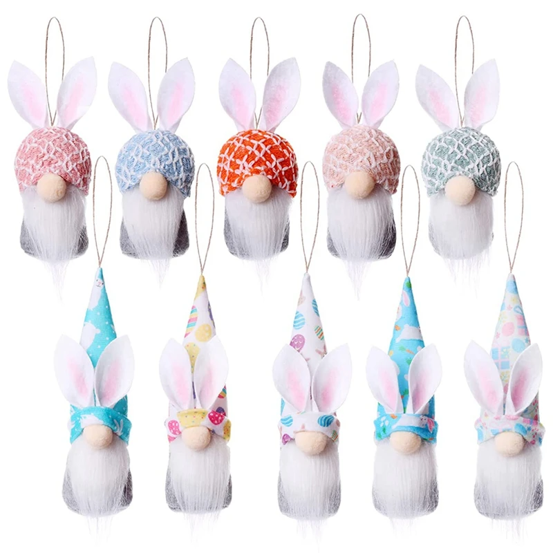 

Handmade Easter Hanging Rabbit Dwarf Ornament Colorful Spring Decoration Easter Gift Easter Tree Decoration Home Holiday