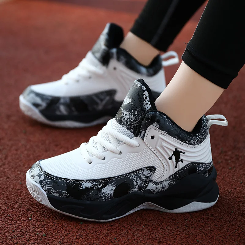 Fashion Boys Brand Basketball Shoes for Kids Sneakers Thick Sole Non-slip Children Sports Shoes Child Boy Basket Trainer Shoes