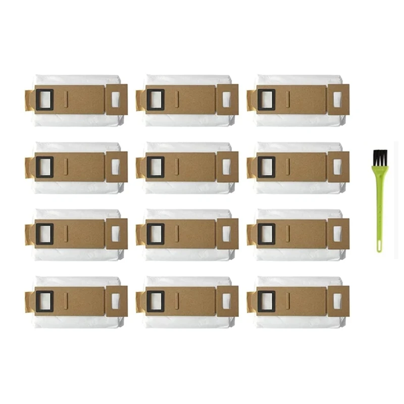 

12 Pcs Vacuum Bag With Brush For Roborock S7 Dust Bag Replacement For Xiaomi Roborock S7 T7S T7S Plus Vacuum Cleaner
