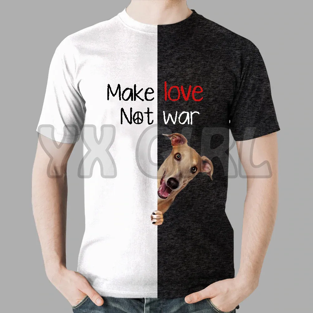 Summer Fashion Men t shirt Make-Love-Not-War-Golden-Retrieve3D All Over Printed T Shirts Funny Dog Tee Tops shirts Unisex Tshirt images - 6