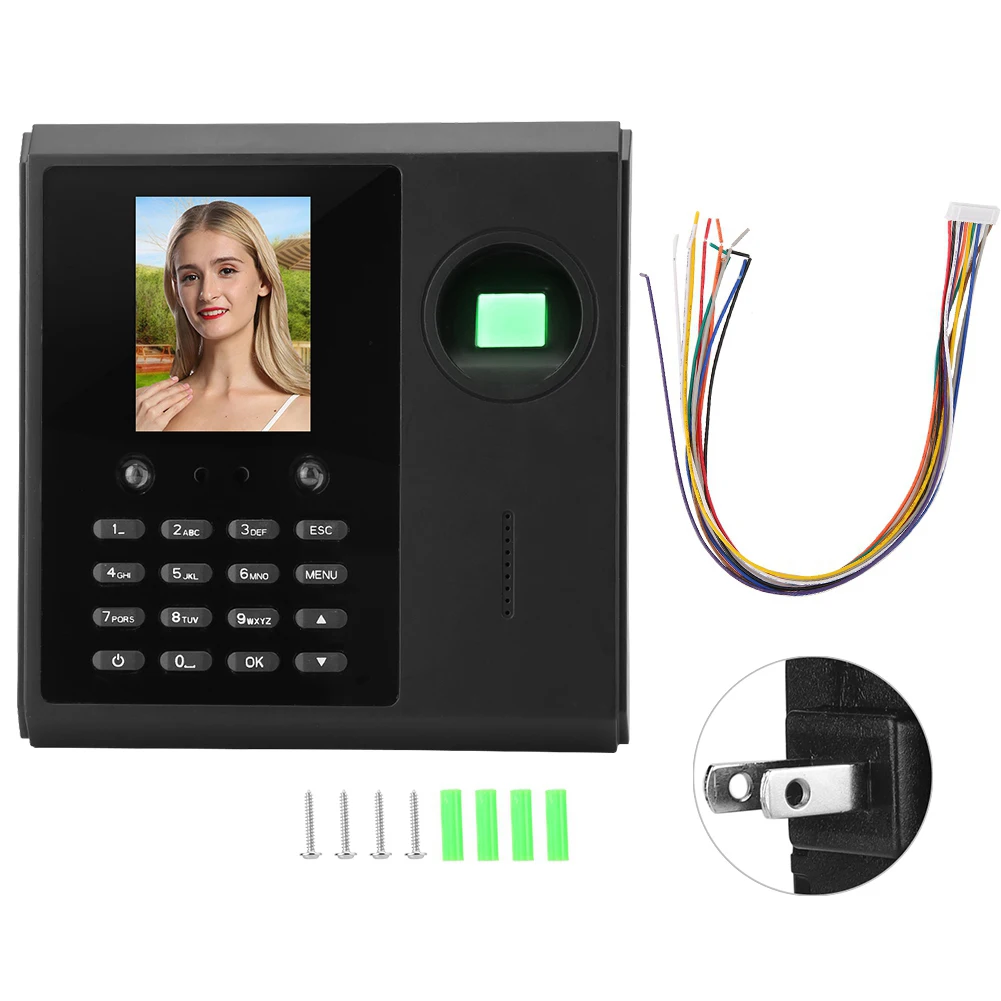 

2.5in Face Fingerprint ID Card Time Attendance Access Control Machine with Battery 110-240V US Time Time Time