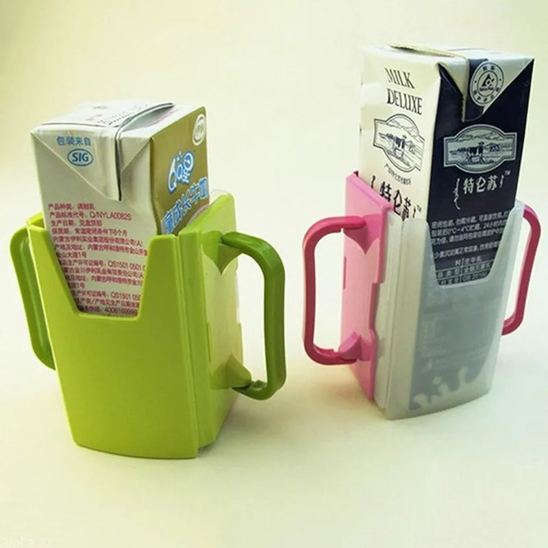 

Adjustable Plastic Safy Baby Toddler Kid Juice Milk Box Drinking Bottle Cup Holder Mug 2 Colors Water Cups Bottle