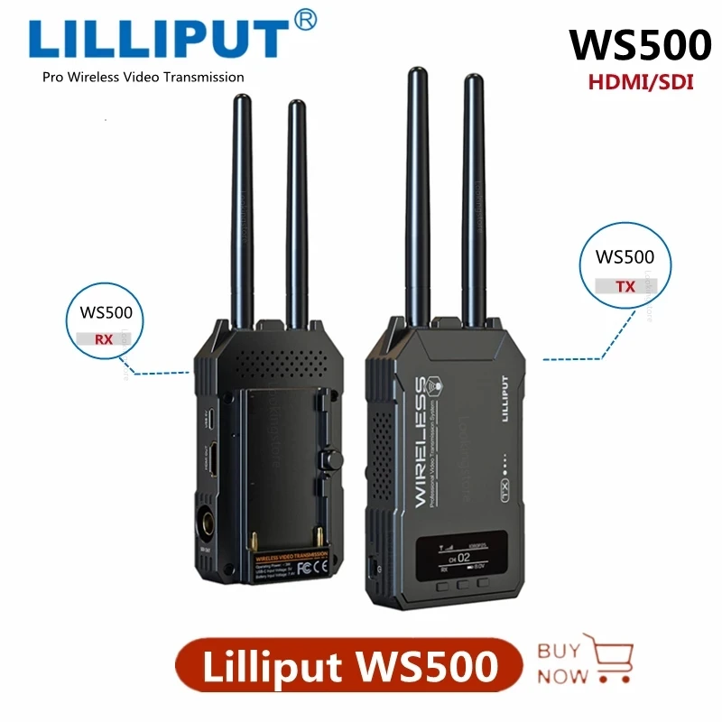 

LILLIPUT WS500 Wireless Video Transmission 500ft 150m Low Latency 80ms HDM/SDI Wireless Transmission for Live Stream