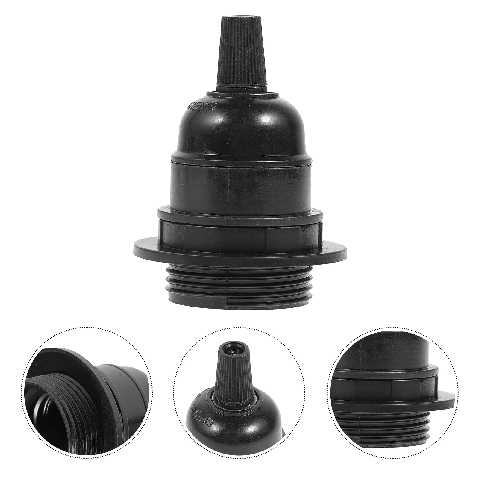 

Plastic Lamp Bases Adapter E27/E26 4A Light Bulb Lamp Holder Pendant Screw Socket Vintage Black 250V